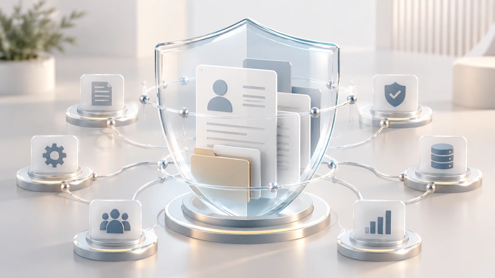 Geschützte Personalakte und Dokumente als Sinnbild für Datenschutz und Informationssicherheit
